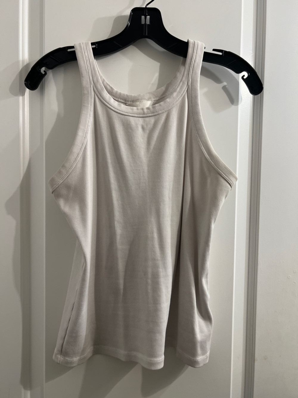 H&M washed white Women's Ribbed Tank Top - Classic Scoop Neck